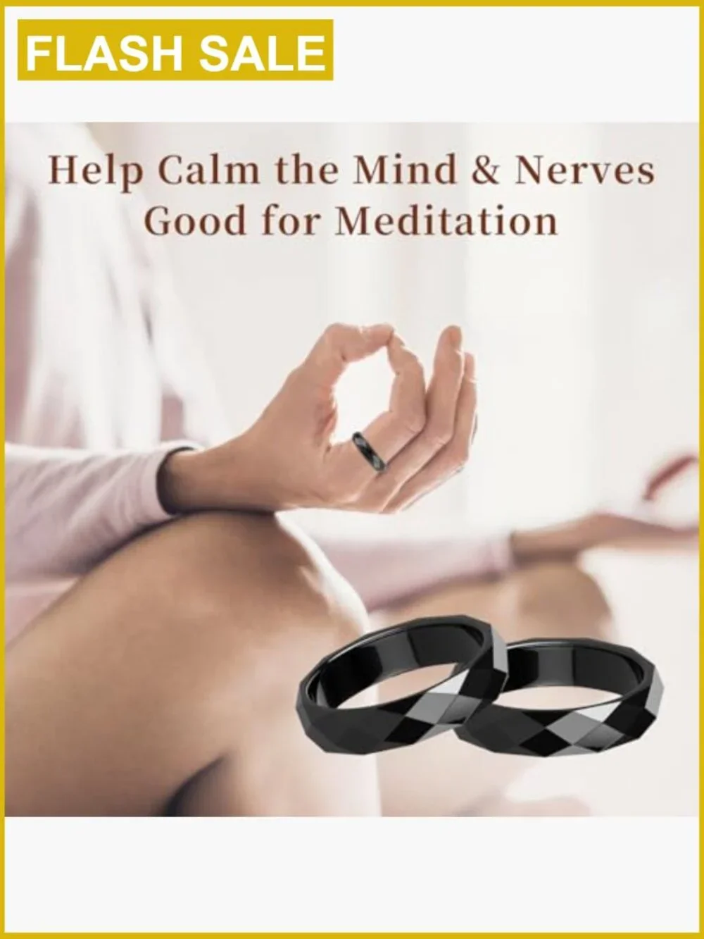2 Hematite Rings for Anxiety Relief Balance Root Chakra Jewelry